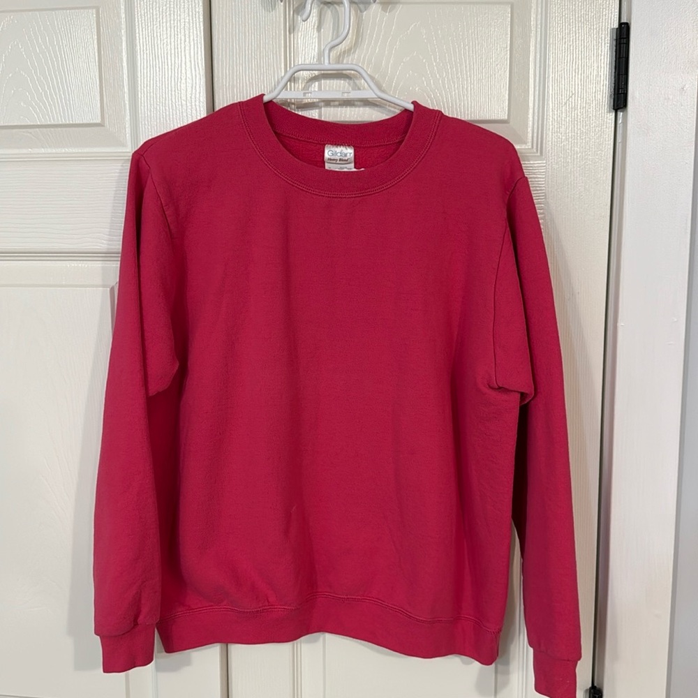 Hot pink Gildan crew neck